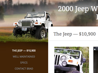 Jeep For Sale automotive jeep landscape one page design outdoors photography website