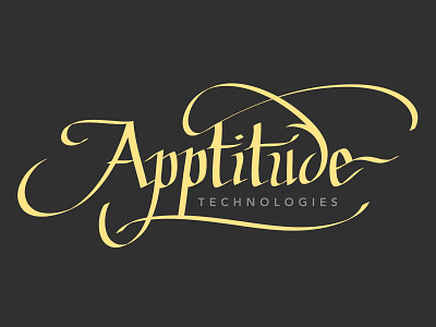 Apptitude Tech Logo calligraphy hand lettering logo script startup
