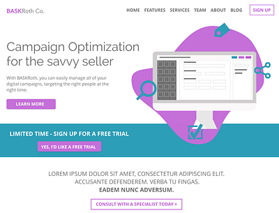 Purple/Blue Landing Page blue concept landing landing page modern purple web page website