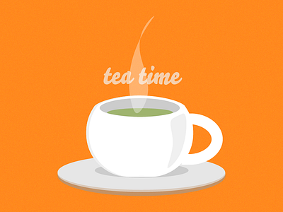 tea time graphic design flat illustration tea tea cup typography vector
