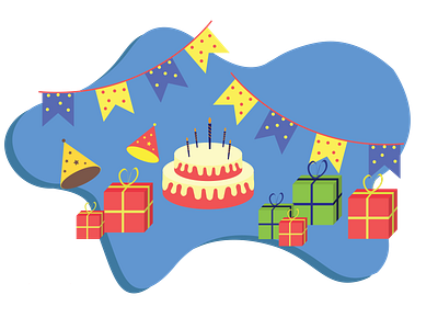 Birthday Party illustration birthday party design flat illustration illustrator ui ux vector website