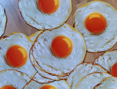 A Huevo - digital hyperrealistic illustration art digital drawing egg food hyperrealism hyperrealistic illustration painting procreate