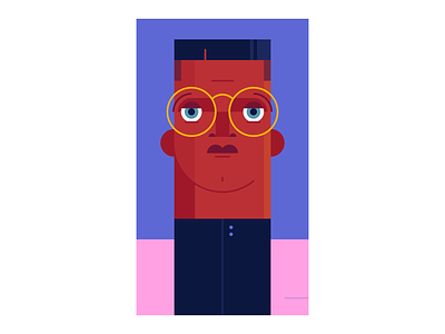 Flat Top Fellow character design fellow flat top glasses guy hair illustration man people turtle neck
