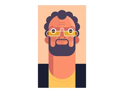 Hepcat beard character design curly fellow glasses guy hair illustration man people sunglasses tinted