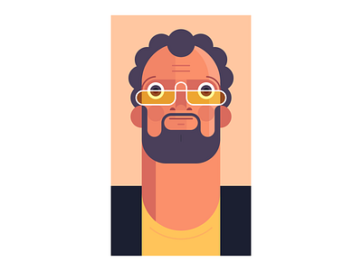Hepcat beard character design curly fellow glasses guy hair illustration man people sunglasses tinted