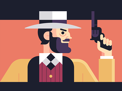 Outlaw bandit character design cowboy illustration old west outlaw western