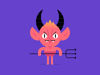 Lil' Devil autumn character design demon devil fall halloween holiday illustration october pitchfork satan scary spooky