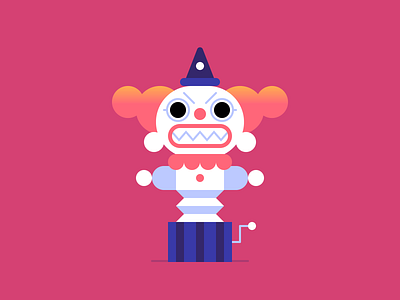 Evil Halloween Clown character design clown evil halloween holiday illustration jack in the box october