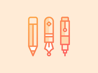 Pens & Pencils Icon icon line pen pencil