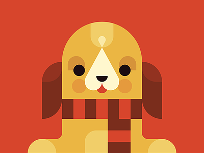 Christmas Pooch christmas dog holiday illustration pooch puppy scarf