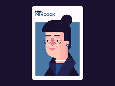 Mrs. Peacock board games character design clue design illustration mrs peacock peacock