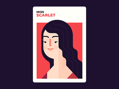 Miss Scarlet board games character design clue design illustration miss scarlet red scarlet
