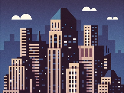 Midtown gotham illustration manhattan new york nyc