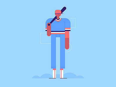 Play Ball athlete baseball baseball bat character design illustration mlb people