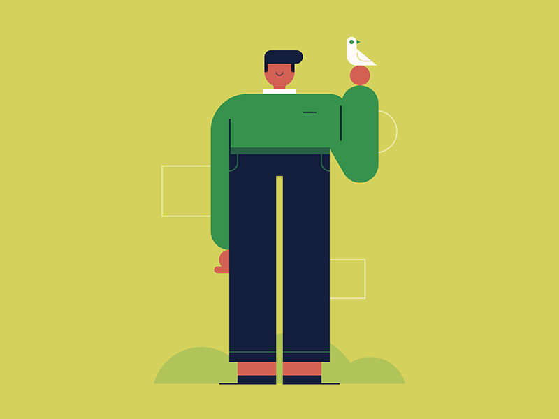 Bird Man sweater character design people bird illustration