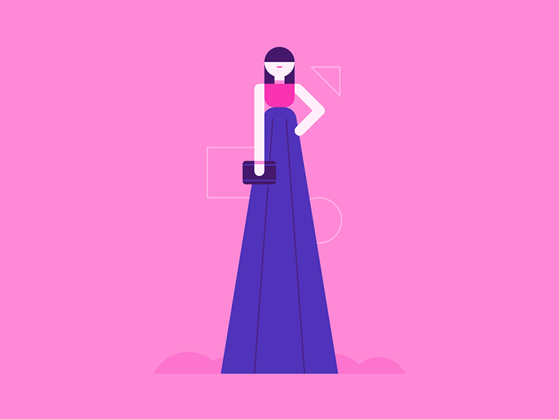 Red Carpet fashion red carpet dress people character design illustration