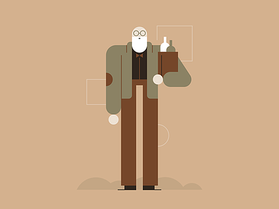 Intoxicated Old Man character design drunk illustration old man people professor wine