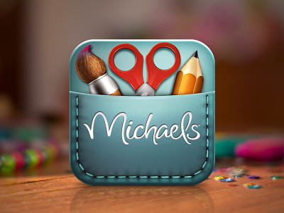 Michaels Create App Icon app brush crafts icon ipad iphone logo michaels mobile paint brush pencils scissors stichting ui