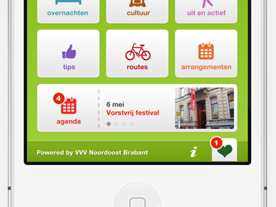 Tourism app springboard - bottom app buttons iphone springboard welcome screen