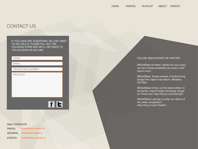 Contact Page design graphic web