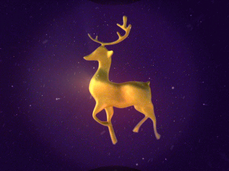 Gold reindeer 3d christmas reindeer reno rigging