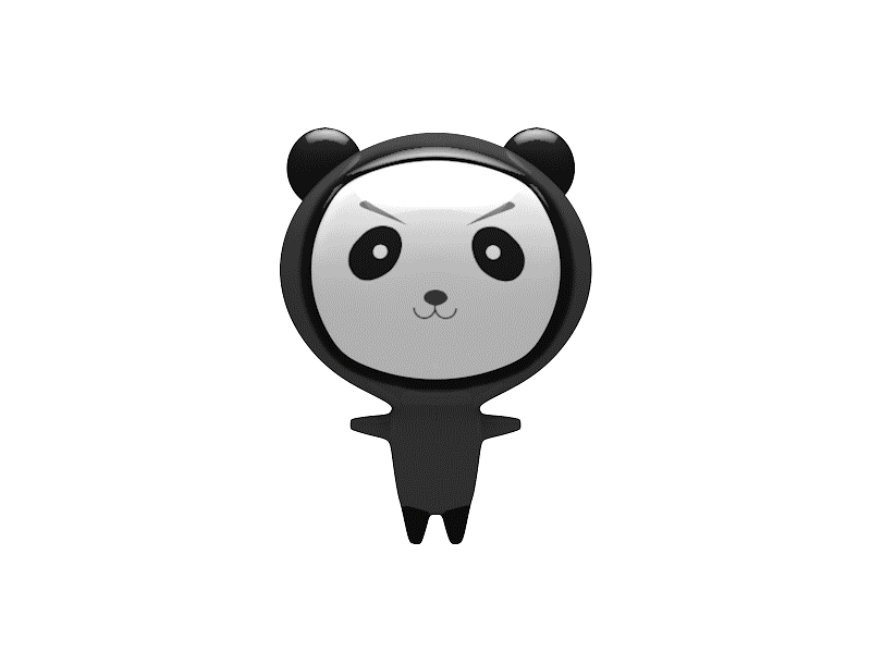 Bad Panda 3d character game kawaii low poly panda