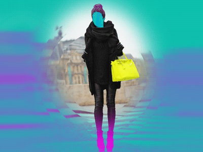 pose fashion fashion walk gif gradient model motion neon