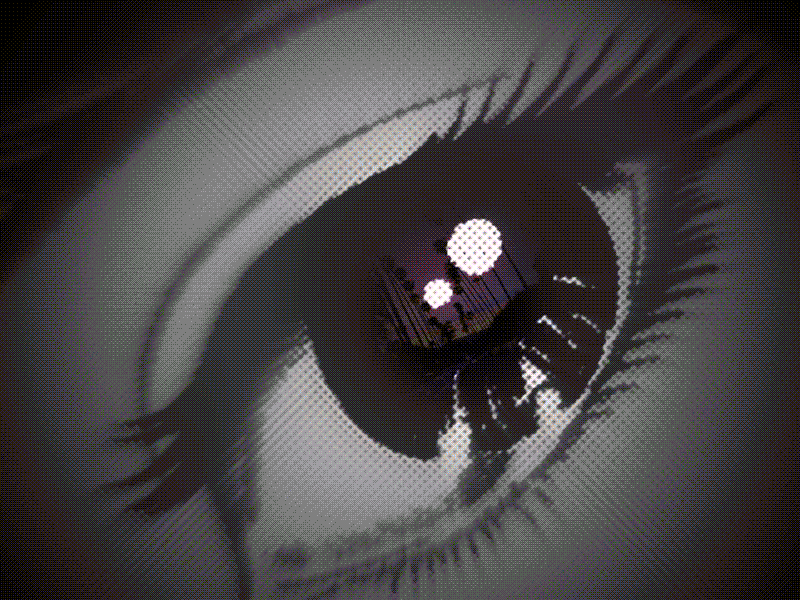 view anime eye halftone reflect