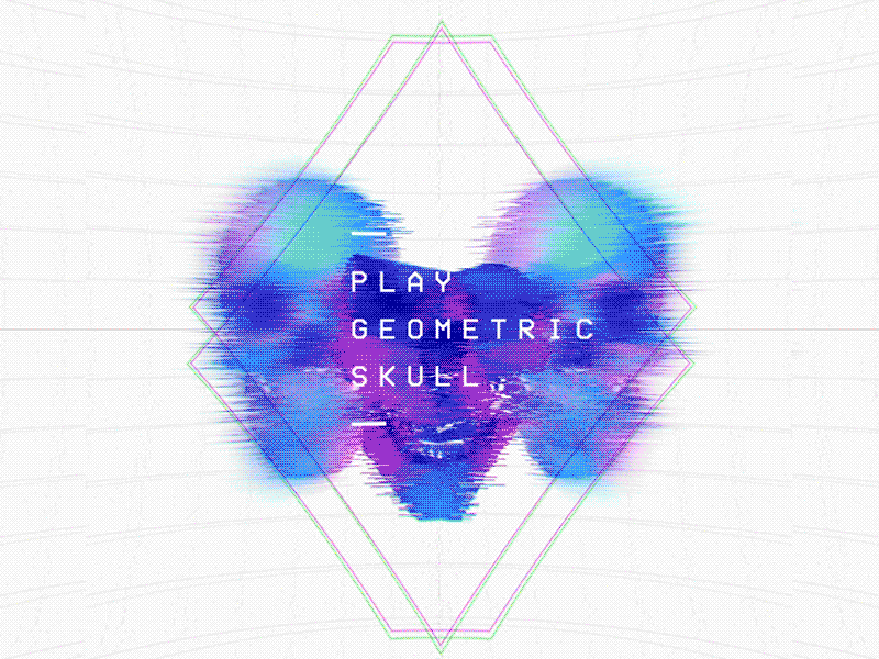 geometric skull error geometric glitch low poly neon skull vhs visual visuals vj