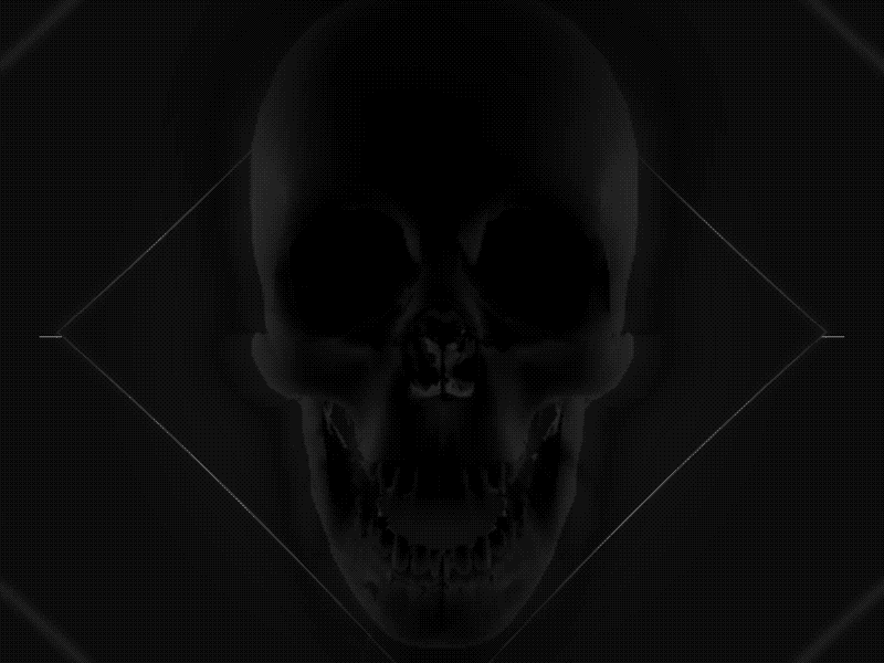 skull zoom 3d black gothic industrial line record skull visual visuals vj