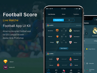 Football App Concept app barcelona football football app laliga madrid messi ronaldo sport app uiux