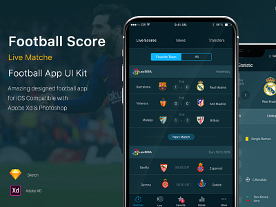 Football App UI Kit brand design football app football app kit football news live stream app scores app sport app sport website sports statistics app ui kit uiux
