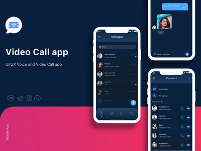 Mobile Video Calling App app design audio app branding branding app call app chatting app illustration live chat music app system app vector video visual app visual design voice app volume