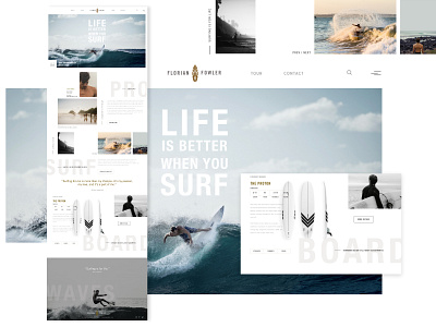 SURF - website concept homepage adobe xd adobexd clean concept design homepage interface madewithadobexd ui web design website