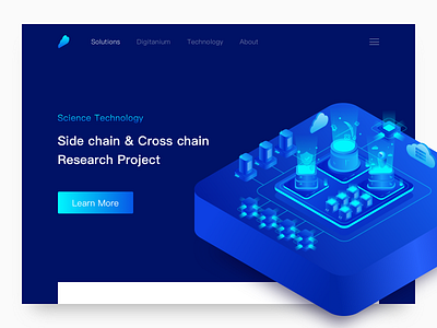 Web-blockchain 2.5d blue illustration ui ux web design 图标 插图