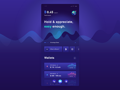 Bitcoin Wallets APP（Dark ui） app card dark ui design illustration ios ui ux