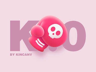 K.O & Boxing sleeve china icon illustration k.o pink skeleton three dimensional