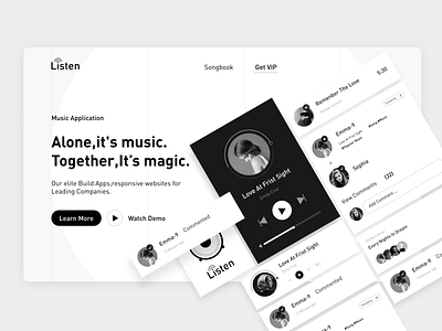 Music Application Landing UI by Figma