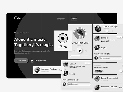 Landing UI  Music Application