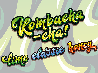 Kombucha! illustration logo logos vector