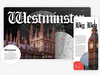 Shot #13 app big ben city cloud design gothic gradient london minimal red tower town travel typography ui ux vector web website westminster