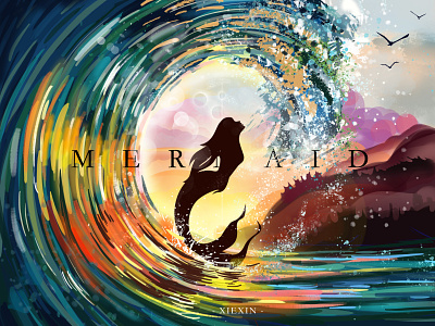 mermaid design illustration mermaid painting photoshop practice ps