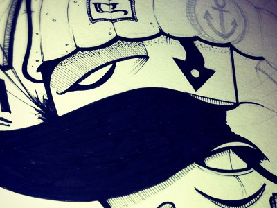 draw anchor black graff graffiti illustration mustache white