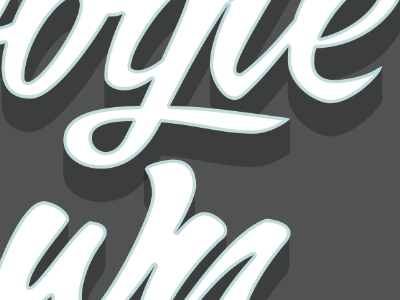 Type fun. gray shadow type typography white