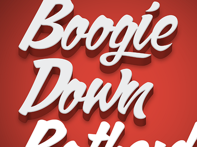Boogie Down Bethesda red shadow type typography white