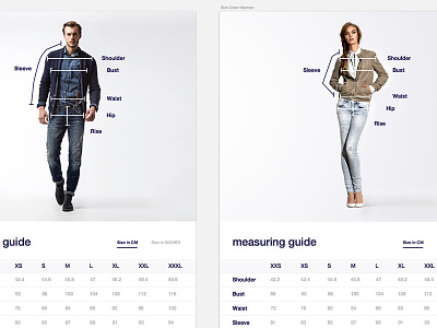 Size Chart ecommerce size chart sketch