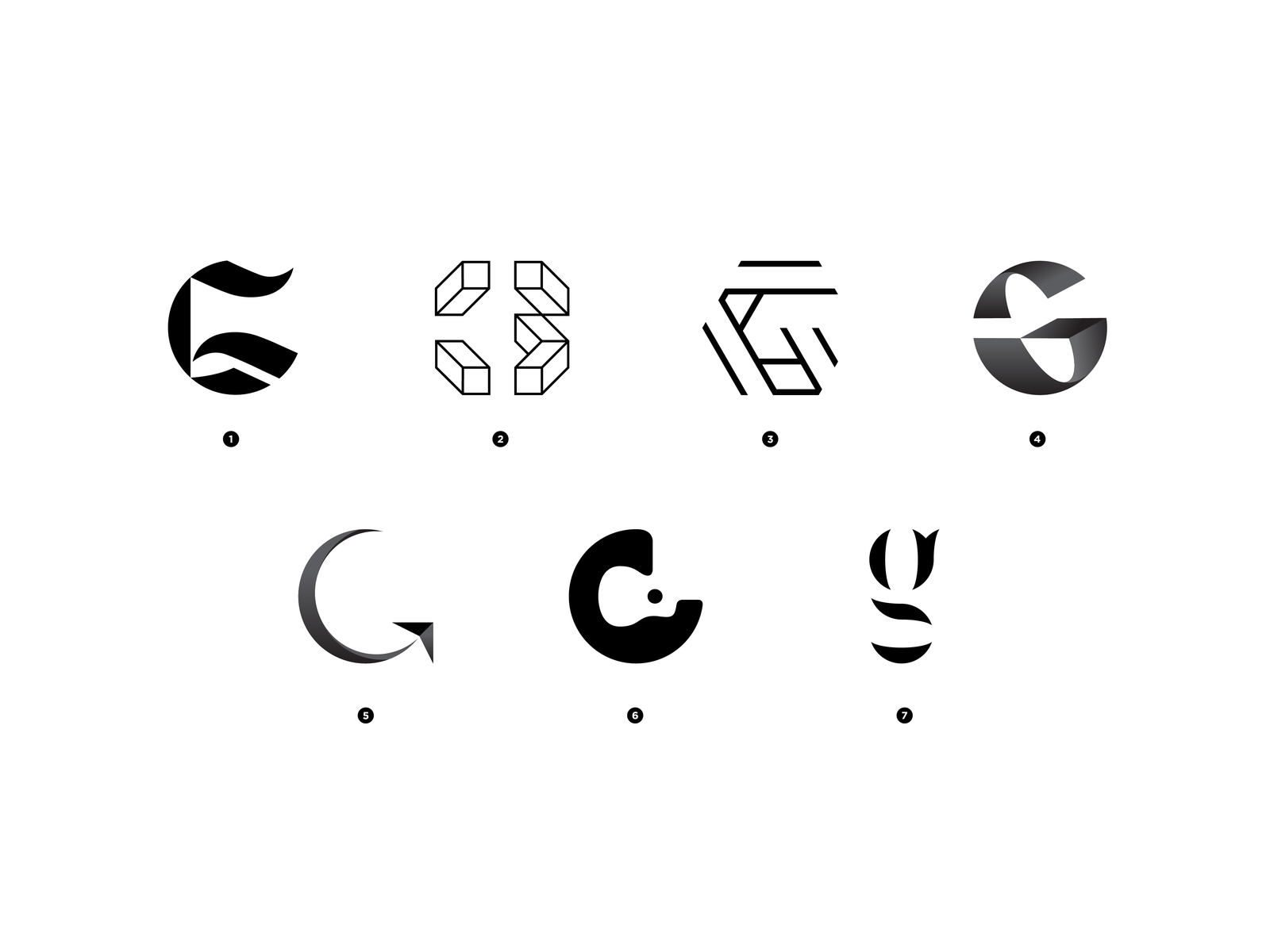 Lettermark Exploration - Day 07 - Letter ''G'' by Martin Milev on Dribbble