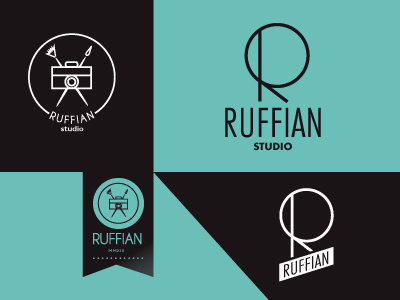 Ruffian Studio black and blue brush camera deco ruffian