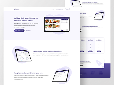 Okepos Landing Page business cashier food landing page management management app point of sale report restaurant subscribe web