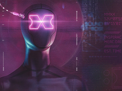 The Xtopia code cyber cyberpunk cyborg cyclop dystopia future futuristic glow letter letter form logo modern logo nicaragua tech logo techno technology x